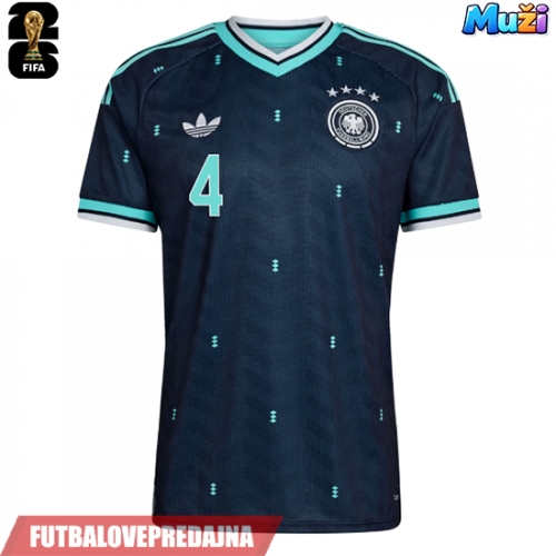 Lacne Muži Futbalové dres Nemecko Jonathan Tah #4 MS 2026 Krátky Rukáv - Preč